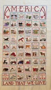 cross stitch america land that we love states emblems, historical