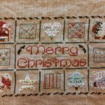cross stitch holiday button yule christmas, primitive
