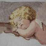 cross stitch angel cherub sleeping