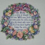 Cross stitch circle of love, our family floral weath