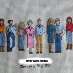 cross stitch custom family, men, women, parents, children