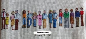 cross stitch custom family, men, women, parents, children