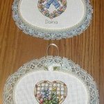 cross stitch floral hearts wreath, flowers
