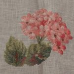 cross stitch pink hydrangea flower
