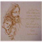 cross stitch Jesus and child, bible, religious