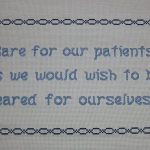 cross stitch patient care saying