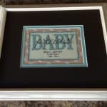 cross stitch precious baby framed birth announcement