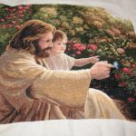 cross stitch precious in His sight. Jesus with child, flowers