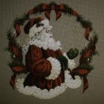 cross stitch santa with christmas garland, candles, holiday, winter, the spirit of Christmas by Lavender & Lace