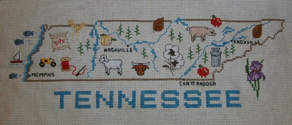 Cross stitch tennessee state map