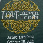 cross stitch the wedding gift, celtic, love never ends
