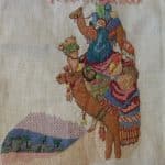 cross stitch wisemen christmas stocking, holiday, camels