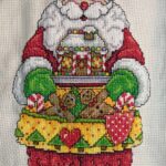 cross stitch baker santa, gingerbread cookies, gingerbread house, christmas
